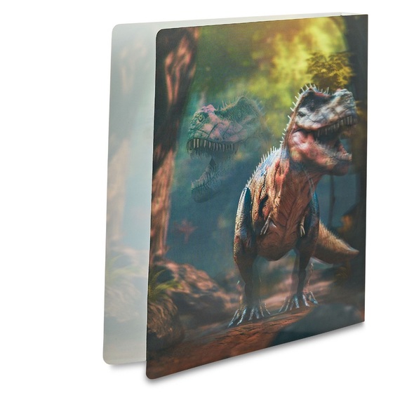 2PK Dinosour Fashion 3-ring Binder 3D look multi color.10in X11.5 in - Picture 5 of 6
